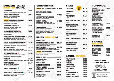 fat phills menu
